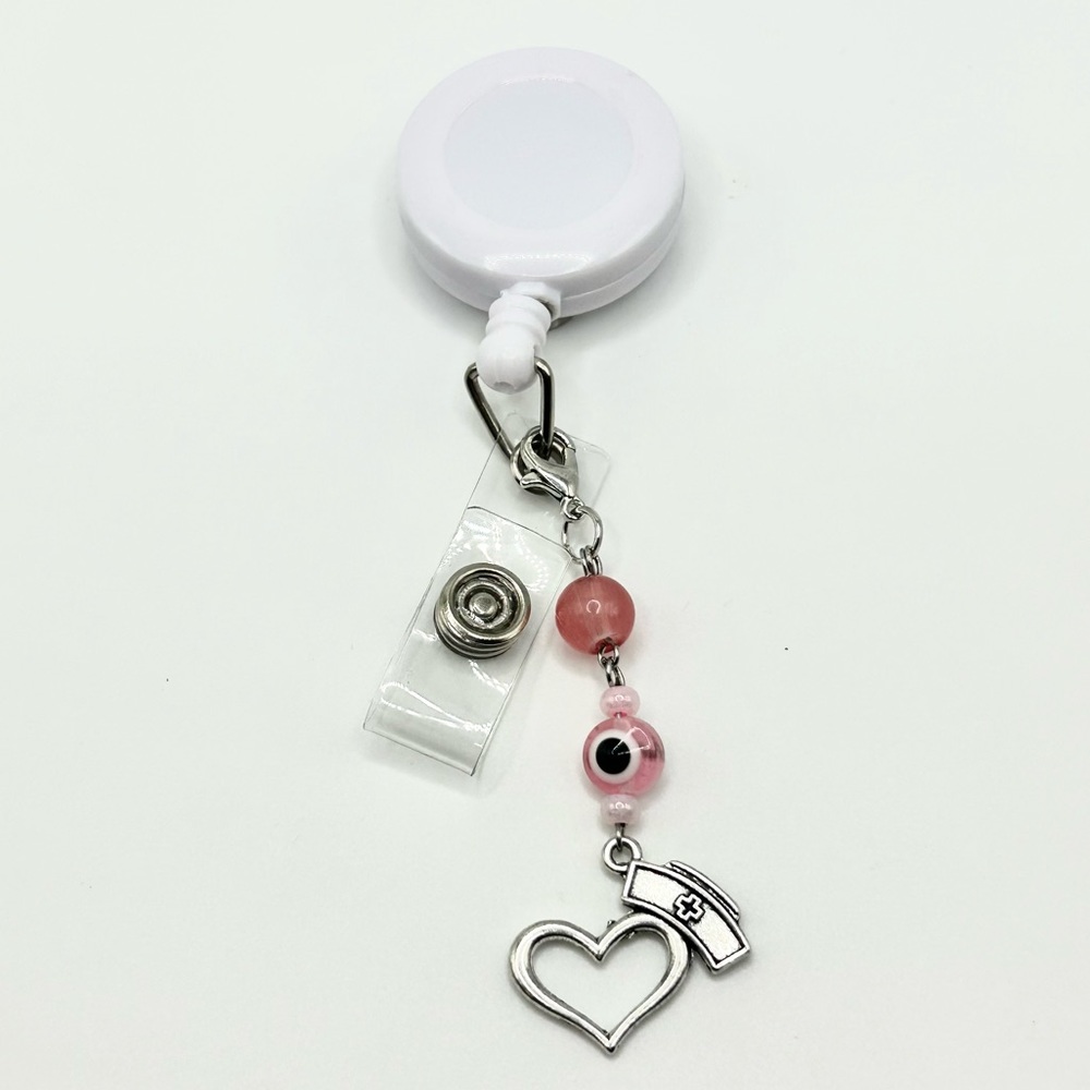 Pink 💗🧿 Evil Rye Badge Reel Charm